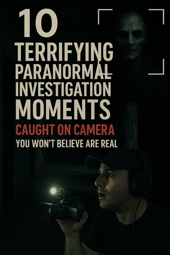 An image of a ghost hunter and a ghost that says 10 Terrifying Paranormal Investigation Moments You Won’t Believe Are Real